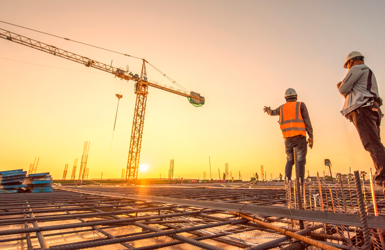 Engineers Working on a building site